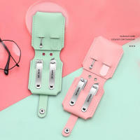 Juego De Cuchillas Para Uñas En Cuero Portátil Para Viaje Con Herramientas De Manicura Cortador De Uñas Y Oídos Tamaño 4Pcs Material Acero Inoxidable Colores Rosa Negro Verde - details 8
