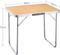 STARLEY-Mesa de Camping Plegable,Mesa plegable para acampar,Picnic, jardín,playa,80x60x70 Cm,Color Madera,Blanco - details 1