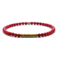 Pulsera De Hombre Nueva 4mm Color Oro Antiguo Con Piedra De Hematita Y Madera Natural Pulsera De Meditación Con Cuentas Geométricas - details 3