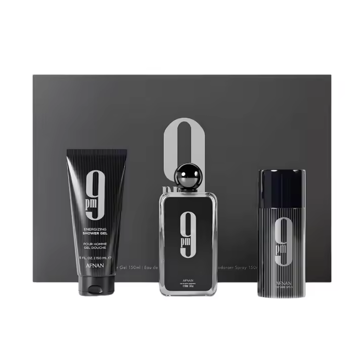 Afnan 9 Pm Set de Regalo Eau de Parfum 100ml + Gel de Ducha 200ml + Desodorante 250ml para Hombre - 1