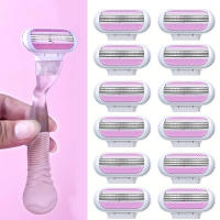 Cuchilla De Afeitar Para Mujer Con 1 Manija Y 4/8 Hojas Cuchillas De Seguridad Para Eliminar Pelo En Rostro Piernas Axilas Y Bikini Compatible Con Venus - details 0