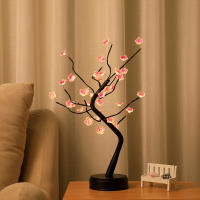 Lámpara De Mesa LED Con Árbol De Bonsái Artificial En Color Blanco Cálido Encendido Con Touch Switch USB/Batería Decoración Para El Hogar Y Escritorio - details 1