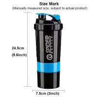 Botella De Ejercicio Para Construir Musculo 3 Capas Mezclador De Proteína Y Batido Deportivo De Gran Capacidad Regalo Fitness - details 1