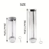 Cesta De Barbacoa Portátil En Red De Acero Inoxidable Redonda Para Camping Al Aire Libre Con Tubo De Malla BBQ - details 6