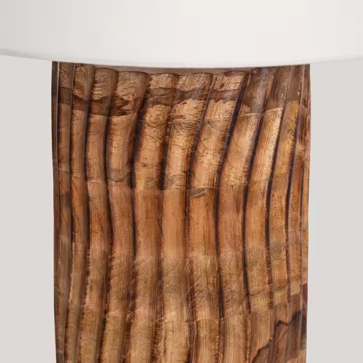 Ledkia Lámpara de Mesa Madera Shruti ILUZZIA Blanco - 1