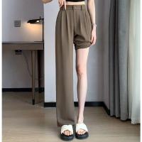 Pantalones De Sastre Para Mujer Cintura Alta Manga Larga Color Sólido Estilo Clásico Para Oficina Pantalones Rectos Y Anchos Basicos - details 9