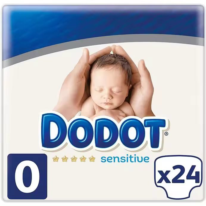 Dodot Protection Plus Sensitive Pañales Talla 0 (1.5 a 2.5 kg), 24 Pañales - 1