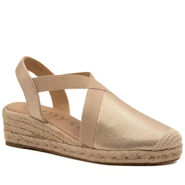 Zapatilla Cuña Esparto Mujer Mysoft Platino - 1
