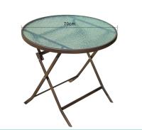 Mesa de Jardín Exterior o interior  MAS 2 silla plegable balcón Redondo de Metal Bordes  70cm  Vidrio Templado con silla - details 0