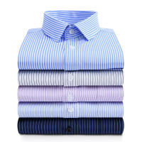 Camisa De Verano Para Hombre Corta No Hierro Transpirable De Color Sólido Formal Negocios Casual Rayada Cuadros Alta Calidad - details 8