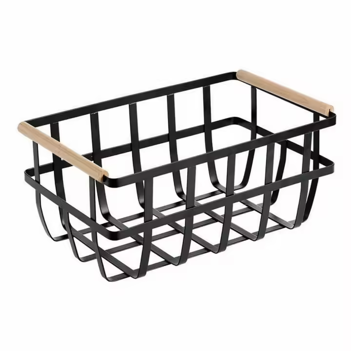 Cesta Multiusos Confortime Negro 36 x 22 x 15,5 cm (6 Unidades) - 1