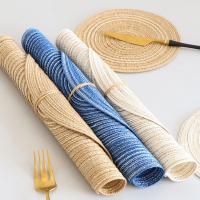 2/4Pcs Tapetes De Mesa Redondos Tejidos De Ramia Antideslizantes Tapetes Para Comedor Placemats Ecológicos Resistentes Al Calor Para Vajilla Tazas Y Copas Suministros De Cocina - details 12