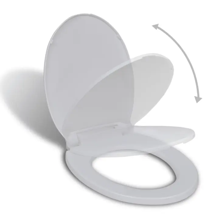 vidaXL Tapa y asiento de váter con cierre suave ovalado blanco - 1