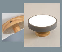 Lámpara De Techo Redonda De Madera Industrial Para Entrada Sala De Estar Comedor Dormitorio Estudio Baño Iluminación Moderna - details 2