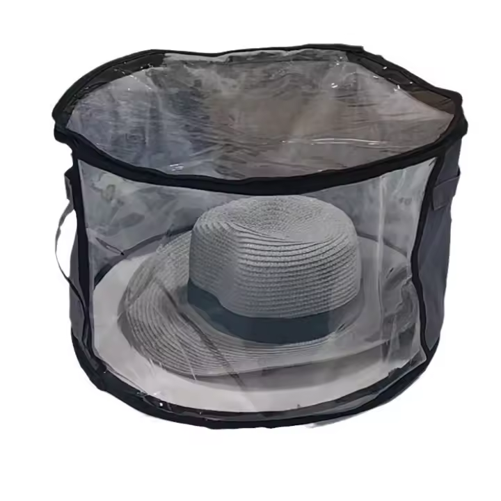 Bolsa de almacenamiento para sombreros de playa, artefacto para guardar sombreros de cubo negros - 1