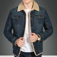 Chaqueta De Denim Para Hombre Con Forro De Poliéster Estilo Motociclista Slim Fit Casual Negro Azul Otoño Invierno - details 0