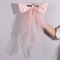 Diadema De Princesa Rosa Con Lazo Para Boda Y Fiestas Elegante Joyería De Pelo Para Mujeres Vestido De Novia Accesorio De Cabeza Para Damas De Honor - details 5