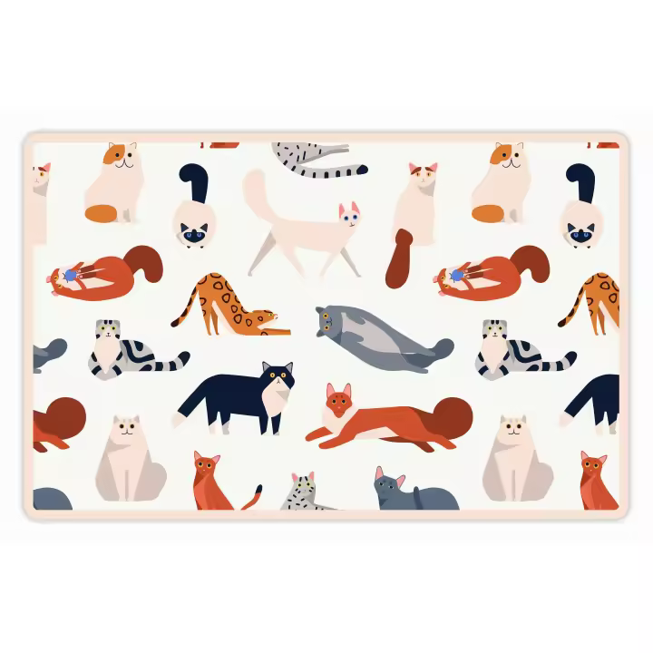 VINILIKO, Alfombra de vinilo mascotas , Bellezas felinas 48x75 cm - 1