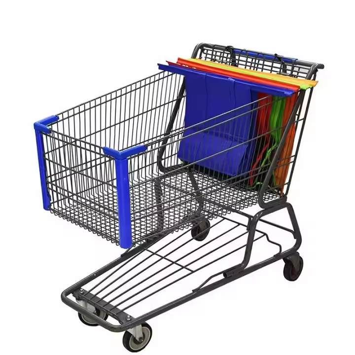 4 Bolsas para comprar en el supermercado, bolsas para colocar en el carro de la compra reutilizables y plegables - 1