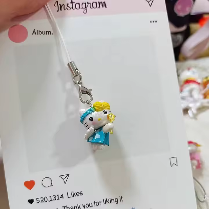 Llavero De Teléfono Móvil Kawaii Hello Kitty Colgante Para Niñas Cartoon Decorativo Para Mochila Anti-Pérdida Joyería De Moda - 1