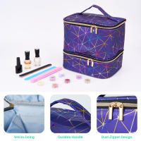 Organizador De Esmaltes De Uñas Y Lámpara De Uñas En Cuero Apta Para 30+ Botellas Y Lámpara Kit De Manicura Portátil - details 6