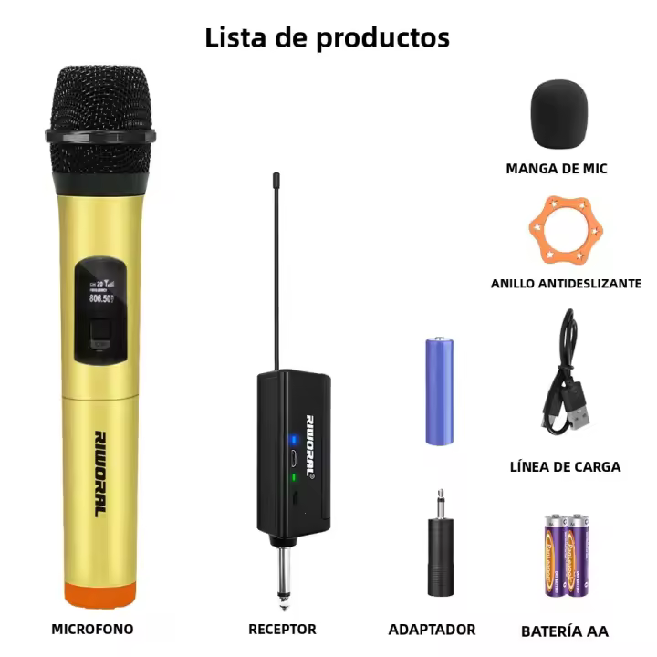 Sistema De Micrófono Inalámbrico UHF Dinámico Portátil Para Reuniones Fiesta Iglesia DJ Boda KTV En Casa Micrófono Handheld Multifuncional - 1