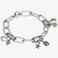Encanto Mini De Cadena Doble Con Diamantes Pave Serie Me Corazón En Plata 925 Para Pulsera Original Me Y Collar Joyería Para Mujer Regalo - details 1