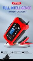 Cargador de batería de coche totalmente automático de 12 V y 6 A con pantalla LCD, cargadores inteligentes, protección múltiple, cargador de batería con reparación de pulsos, para coches y motos - details 0