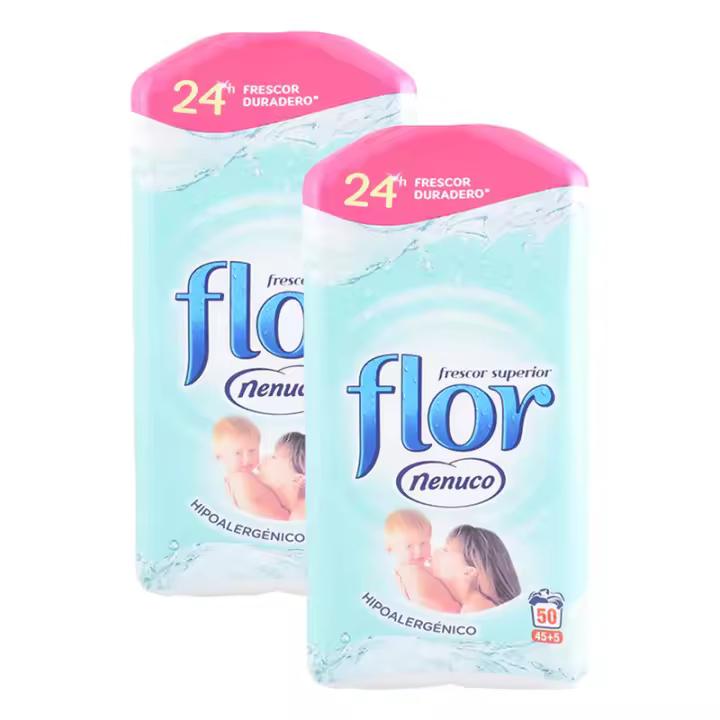 FLOR 2 unidades FLOR suavizante nenuco 50 lavados 1025 ml - 1