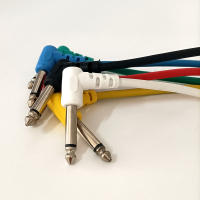 6PCS Cable De Enlace De Efectos De Guitarra Eléctrica Pedal 1/4 Angulo Derecho Bajo Ruido Shielded Audio Cable Accesorios Para Guitarra - details 4