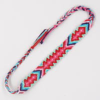 Pulsera Bohemia Ajustable De Algodón Tejida Con Patrones Geométricos Exóticos Para Hombres Y Mujeres Pulsera De Cadena Con Cordón Universal - details 4