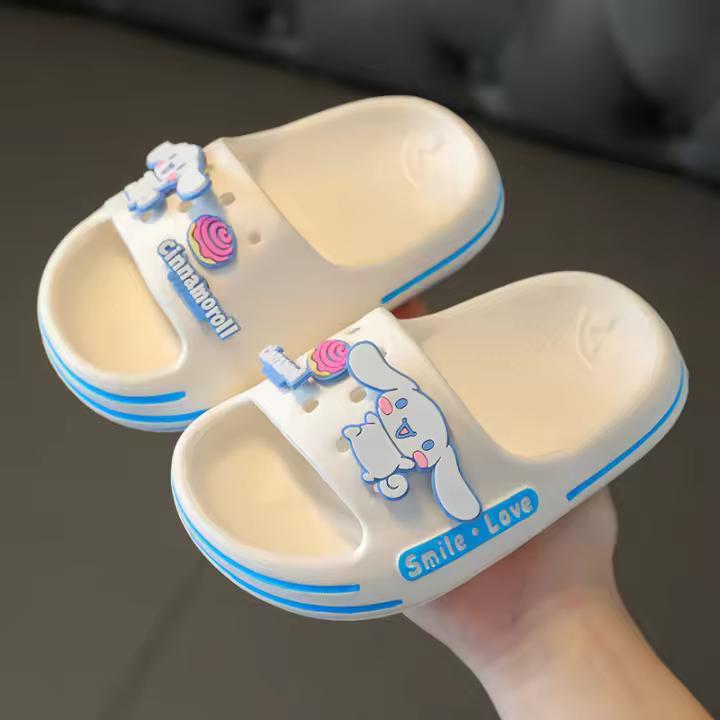 Sanrio Pantuflas Para Niños Kuromi Hello Kitty Cinnamoroll Antideslizantes Para Interior Y Exterior Transpirables Unisex Tallas Para Edad 7-12 Años - 1
