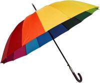 J.S ONDO  PARAGUAS MULTICOLORES 16 VARILLAS ANTIVIENTO color arco iris resistente al viento, Paraguas automático de bastón - details 0