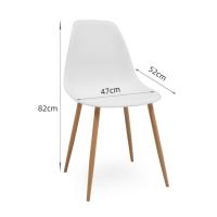 STARLEY-Juego de sillas de comedor,sillas de polipropileno de estilo Nórdico,Sillas para cocina, comedor, sala de estar, dormitorio, Sillas auxiliares de oficina,47x52x82cm,Blanco - details 1