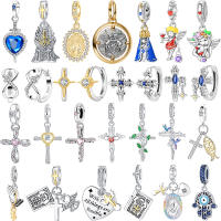 Encanto De Religión Cruz Santa Madre Anillo Bolas Colgantes Para Pulsera Y Collar DIY Joyería Regalo Plata Esterlina 925 - details 1