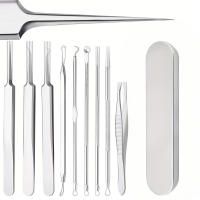 Kit De Herramientas Para Eliminar Quistes Y Puntos Negros 9pcs Herramienta De Extracción De Acné De Acero Inoxidable Para El Rostro - details 4