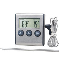 Termómetro De Barbacoa TP700 Con Probing De 15CM Medición De Temperatura En 5 Segundos Alarma De Temperatura Alta 300℃ Función De Timer Material Metálico Digital - details 0