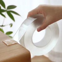 Cintas Adhesivas Doble Cara Transparentes 1/2/3/5M Reutilizables Impermeables Para Baño Y Hogar Nano Papeles De Parede Sin Rastro - details 0