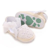 Zapatillas De Verano Para Bebés Niñas 0-18M Con Lazo Casual Sandalias Suave Cómodas Para Primeros Pasos Material Transpirable Tela Y Algodón - details 15