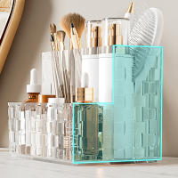 Organizador De Maquillaje Transparente Grande Con Múltiples Redes Caja De Almacenamiento Para Escritorio Soporte Para Control Remoto - details 4