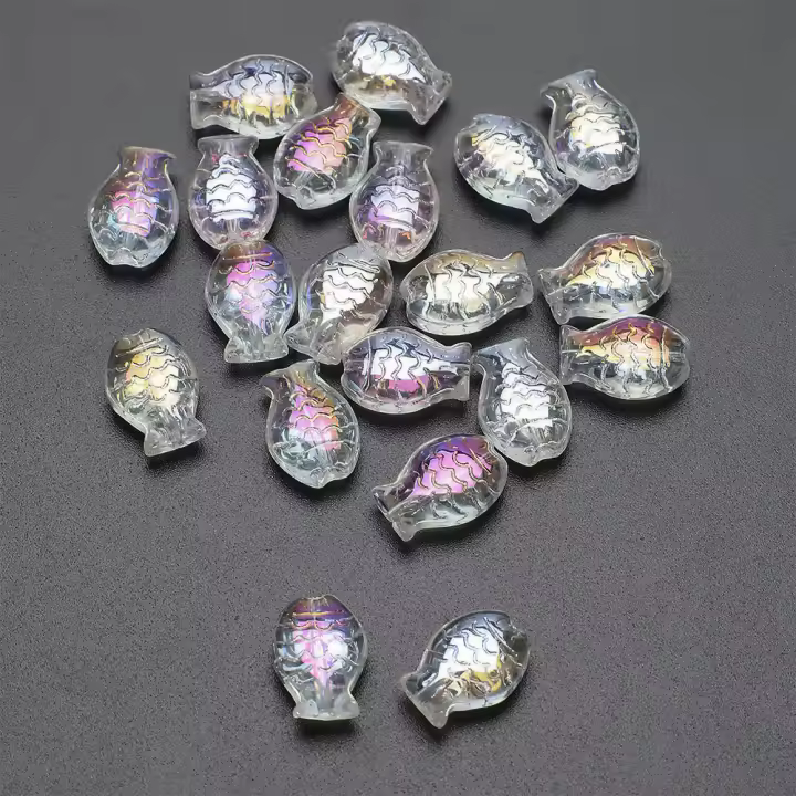 30 Pcs Colgantes De Pez Pequeño De Cristal 10x14mm Cuentas De Vidrio Facetadas Para DIY Pulseras Collares Accesorios De Joyería - 1