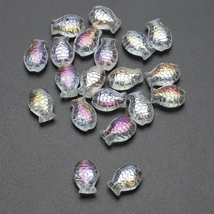 30 Pcs Colgantes De Pez Pequeño De Cristal 10x14mm Cuentas De Vidrio Facetadas Para DIY Pulseras Collares Accesorios De Joyería - 1