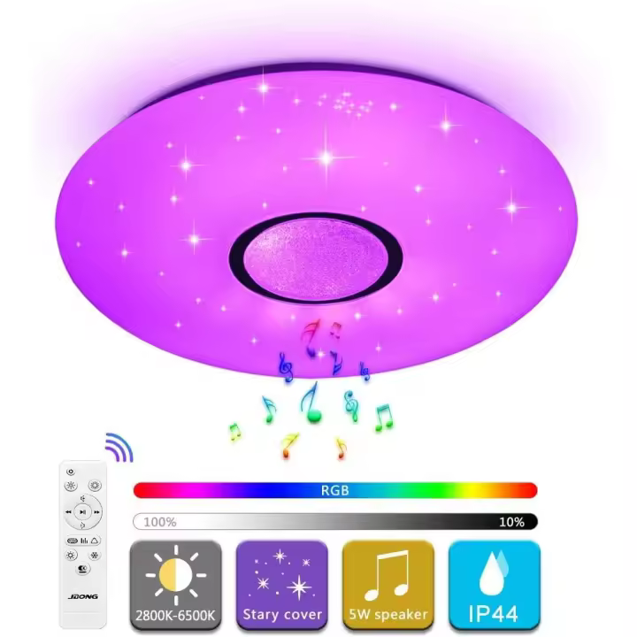 LED ceiling light with Bluetooth speaker and 24W remote control - 1