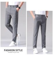 Pantalones Casuales Para Hombre Verano Ultrafino Seda De Hielo Delgados Rectos Negros Grises Pantalones De Negocios Rapidos Secados - details 9