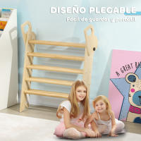 AIYAPLAY Triángulo de Escalada de Madera Plegable Escalada para Niños de 18-48 Meses para Cultivar Habilidades de Equilibrio y Coordinación 82x66x71 cm Natural - details 5