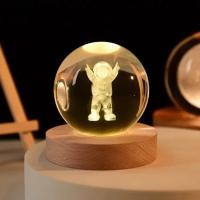 Lámpara De Noche Cristal Galaxia Planetaria Luz Brillante Decoración Para El Hogar Regalo De Navidad Luz De Mesa LED Redonda - details 0