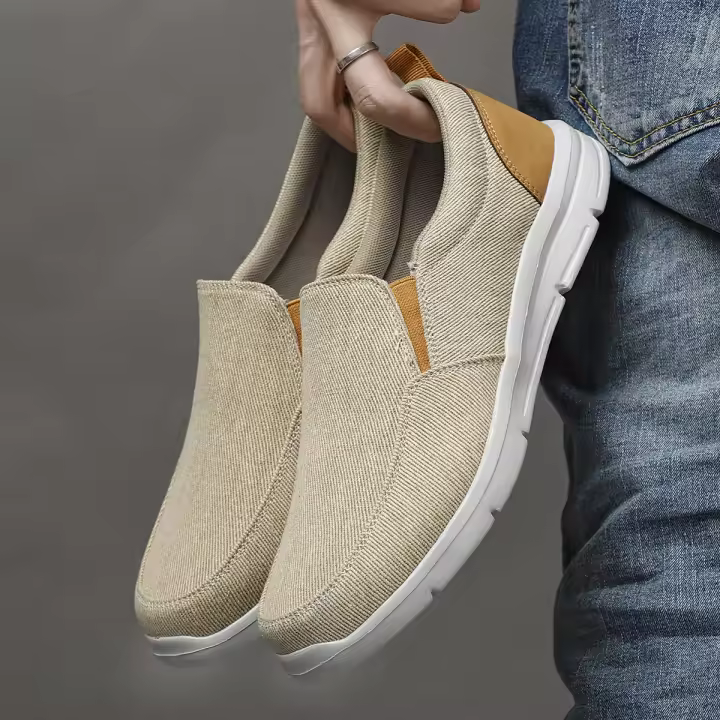 Zapatos De Lona Transpirables Para Hombre Verano Mocasines De Caminar Comodidad Al Aire Libre Slip on Clásicos Loafers Para Hombre - 1