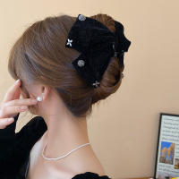 Clypeos De Acrílico Con Lentejuelas Y Lazo Para Mujer Accesorios De Moda Versátiles Vintage Para El Cabello Estilo Retro - details 1