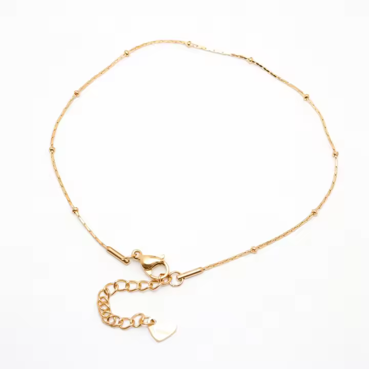 Pulsera De Tobillo De Acero Inoxidable 304 Color Dorado Para Mujer Accesorios De Playa Joyería Cadena De Pies Regalos 23cm+4.8cm - 1