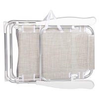 Aktive - Pack 2 sillas de playa y tumbonas plegables 2 en 1 color beige, reclinables con cojín, respaldo multiposición, estructura de aluminio ligera, asas para transporte cómodo, 48x60x90 cm - details 6